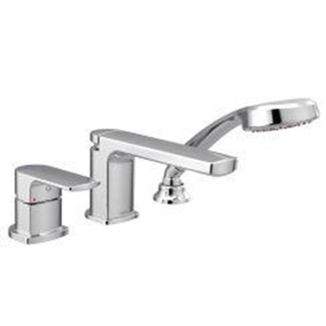 Moen Canada Rizon Chrome One-Handle Low Arc Roman Tub Faucet Includes Hand Shower