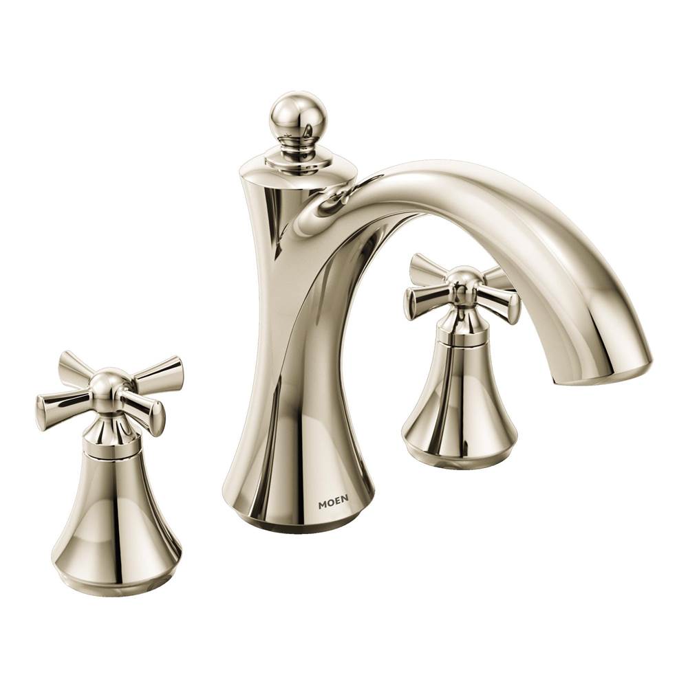 Moen Canada Wynford Polished Nickel Two-Handle Non Diverter Roman Tub Faucet