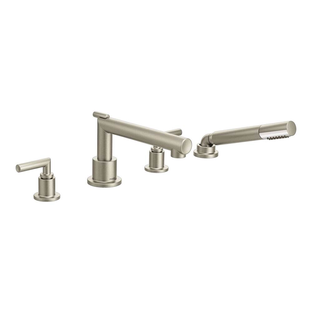 Moen Canada Arris Brushed Nickel Two-Handle Diverter Roman Tub Faucet Includes Hand Shower