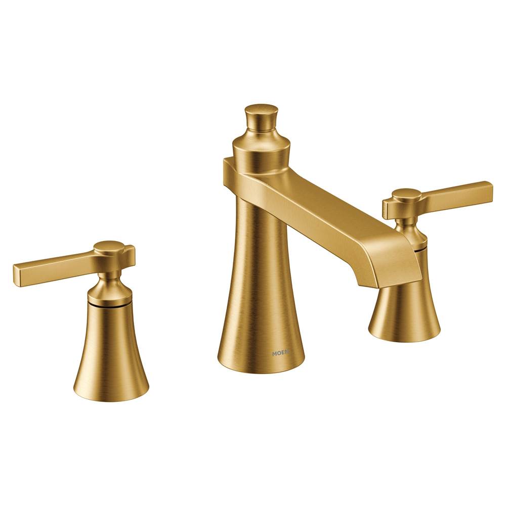 Moen Canada Flara Brushed Gold Two-Handle High Arc Roman Tub Faucet
