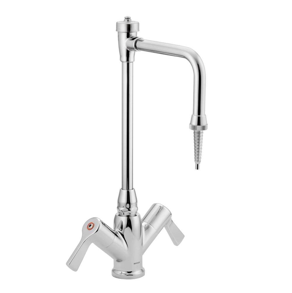 Moen Canada Commercial M-Dura Two-Handle Laboratory Faucet with Vacuum Breaker Spout and hose nozzle, Chrome