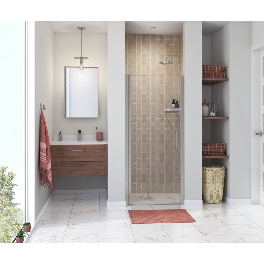 Maax Canada Manhattan 29-31 x 68 in. 6 mm Pivot Shower Door for Alcove Installation with Clear glass & Round Handle in Brushed Nickel