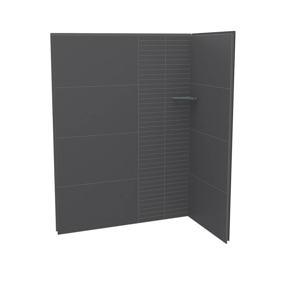 Maax Canada Utile 6032 Composite Direct-to-Stud Two-Piece Corner Shower Wall Kit in Erosion Charcoal