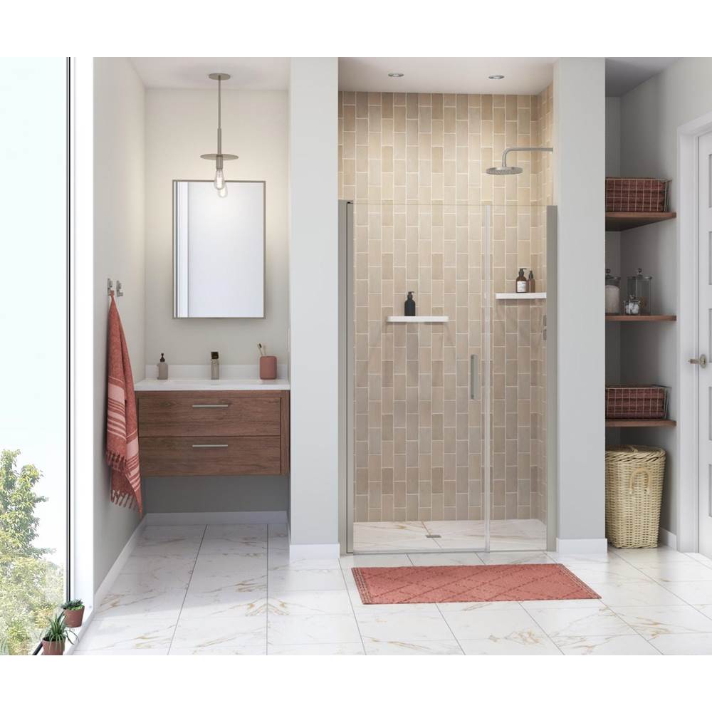 Maax Canada Manhattan 41-43 x 68 in. 6 mm Pivot Shower Door for Alcove Installation with Clear glass & Round Handle in Brushed Nickel