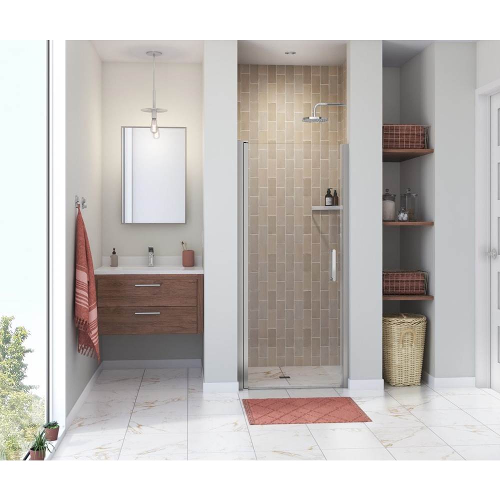 Maax Canada Manhattan 31-33 x 68 in. 6 mm Pivot Shower Door for Alcove Installation with Clear glass & Round Handle in Chrome