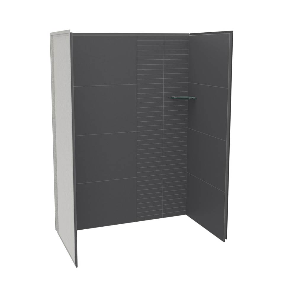 Maax Canada Utile 6032 Composite Direct-to-Stud Three-Piece Alcove Shower Wall Kit in Erosion Charcoal