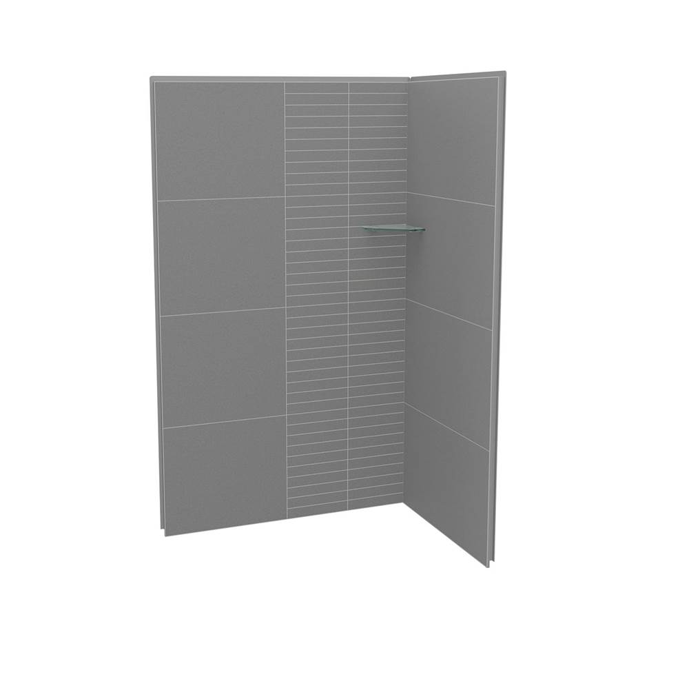 Maax Canada Utile 4832 Composite Direct-to-Stud Two-Piece Corner Shower Wall Kit in Erosion Pebble Grey