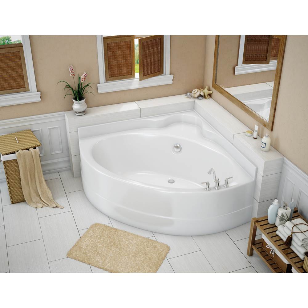 Maax Canada VO5050 5 FT 51.5 in. x 51.5 in. Corner Bathtub with Whirlpool System Center Drain in White