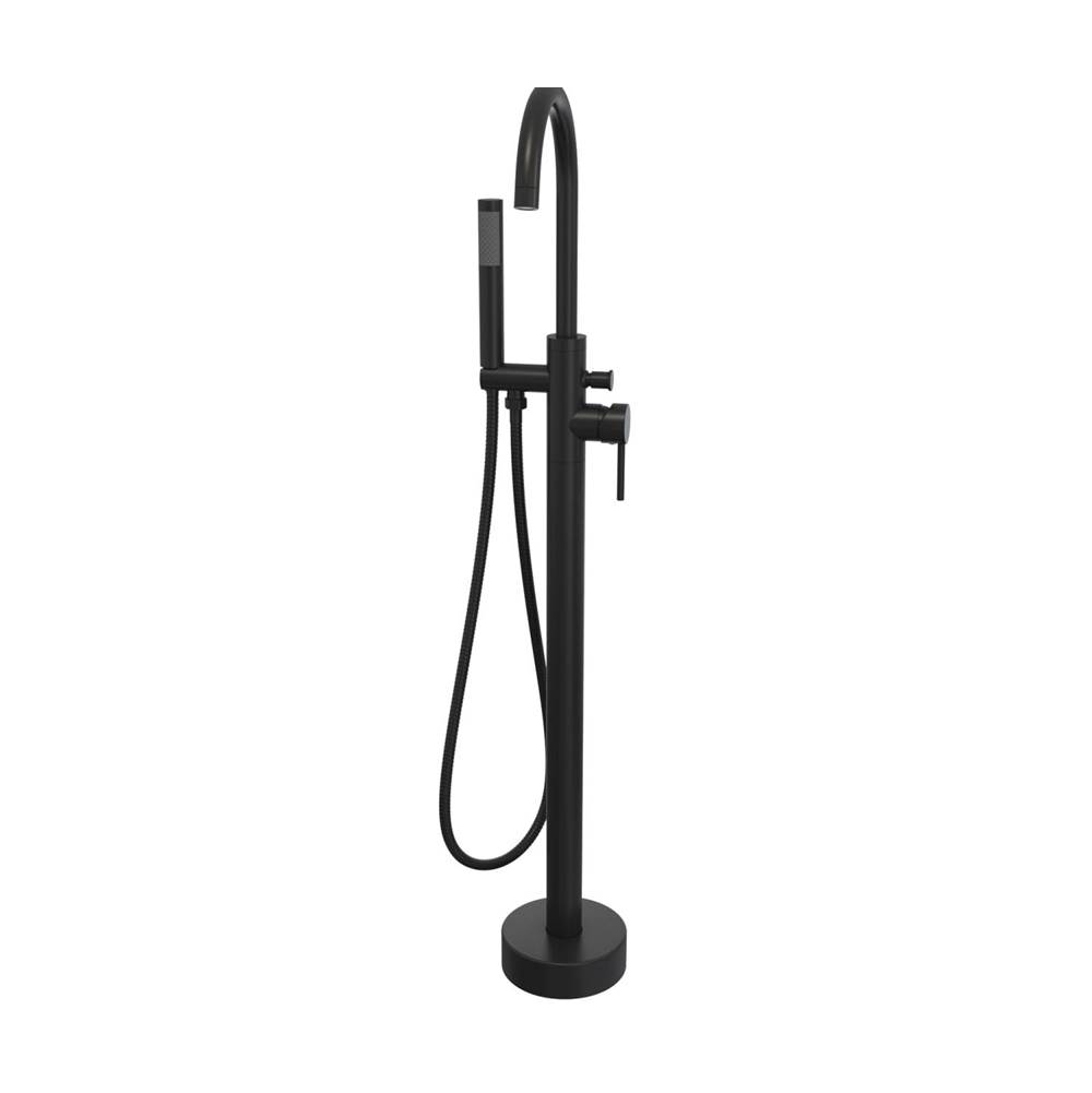 Maax Canada Linosa Freestanding Tub Faucet with Handshower in Matte Black