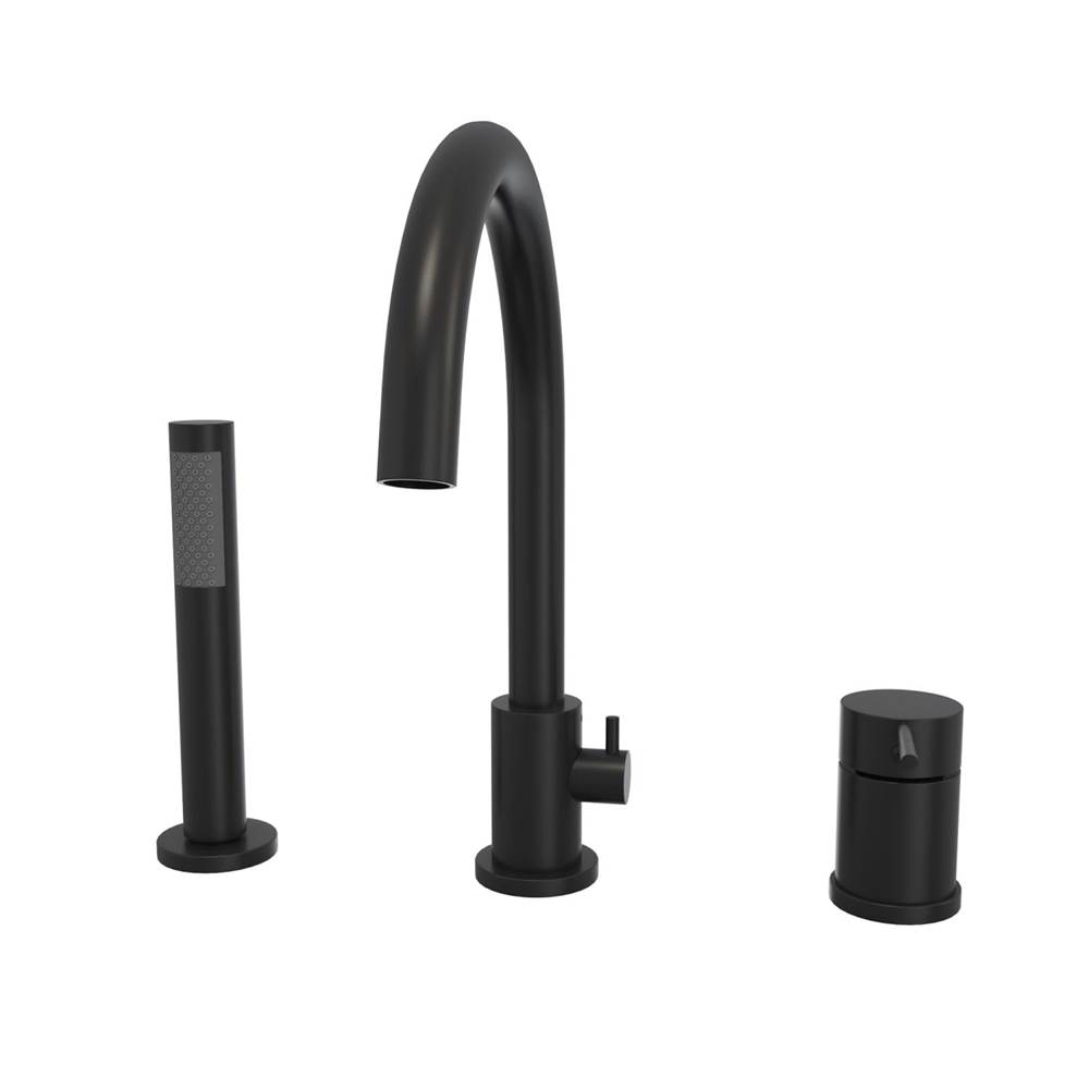 Maax Canada Keros Deckmounted Tub Faucet with Handshower in Matte Black