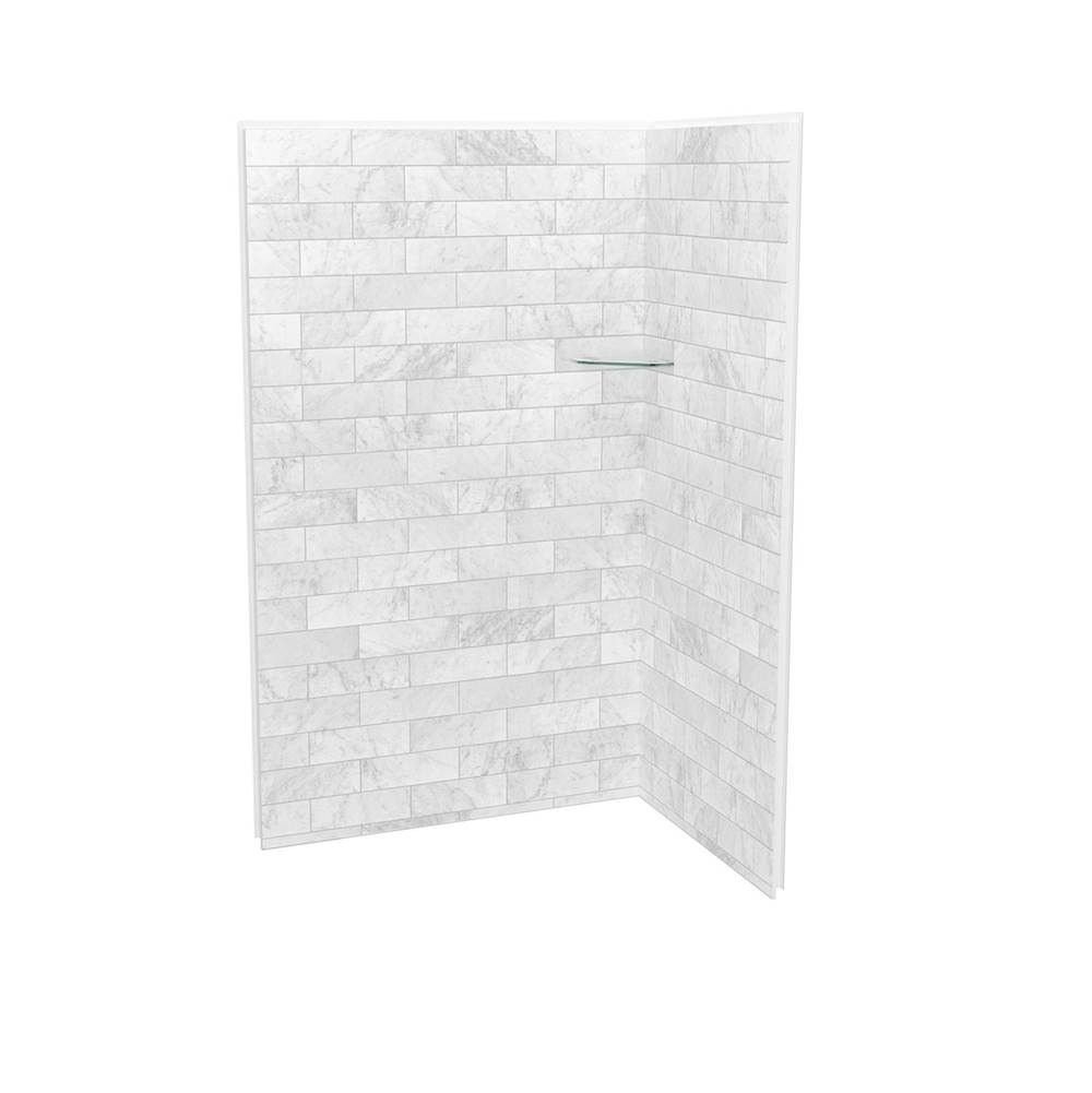 Maax Canada Utile 4832 Composite Direct-to-Stud Two-Piece Corner Shower Wall Kit in Marble Carrara