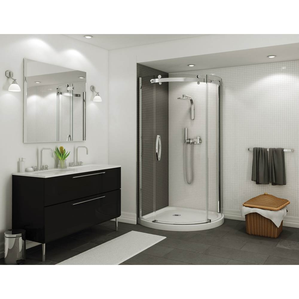 Maax Canada Halo 36-36 in. x 75.625 in. Sliding Corner Shower Door with Clear Glass in Chrome