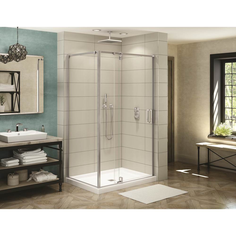 Maax Canada ModulR 60 in. x 60 in. x 78 in. Pivot Corner Shower Door with Clear Glass in Chrome