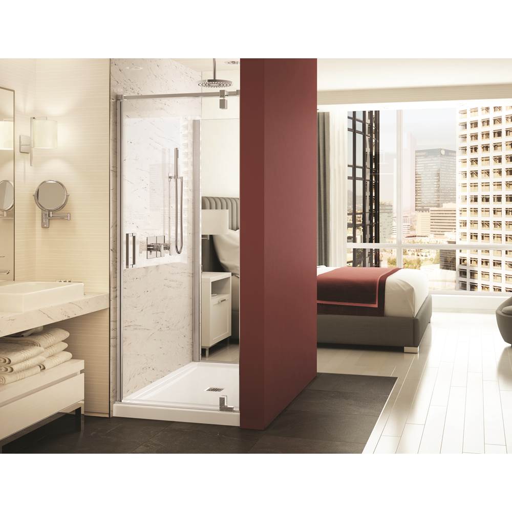 Maax Canada ModulR 34 in. x 78 in. Pivot Tunnel Shower Door with Clear Glass in Chrome