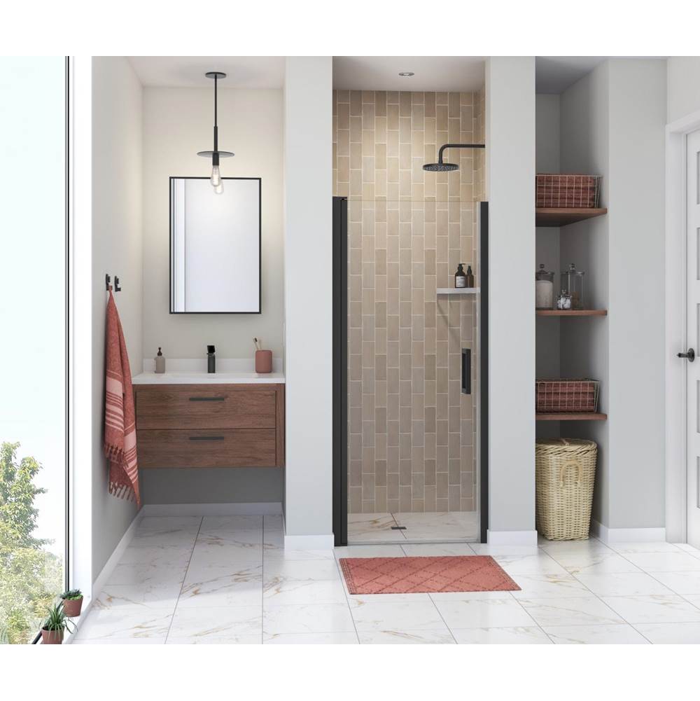 Maax Canada Manhattan 33-35 x 68 in. 6 mm Pivot Shower Door for Alcove Installation with Clear glass & Square Handle in Matte Black