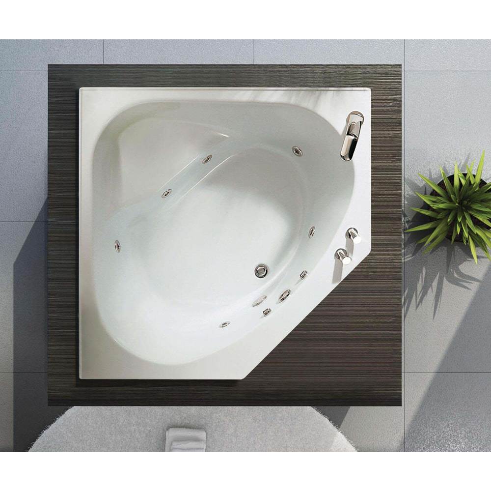 Maax Canada Tandem II 60 in. x 60 in. Corner Bathtub with Whirlpool System Center Drain in White