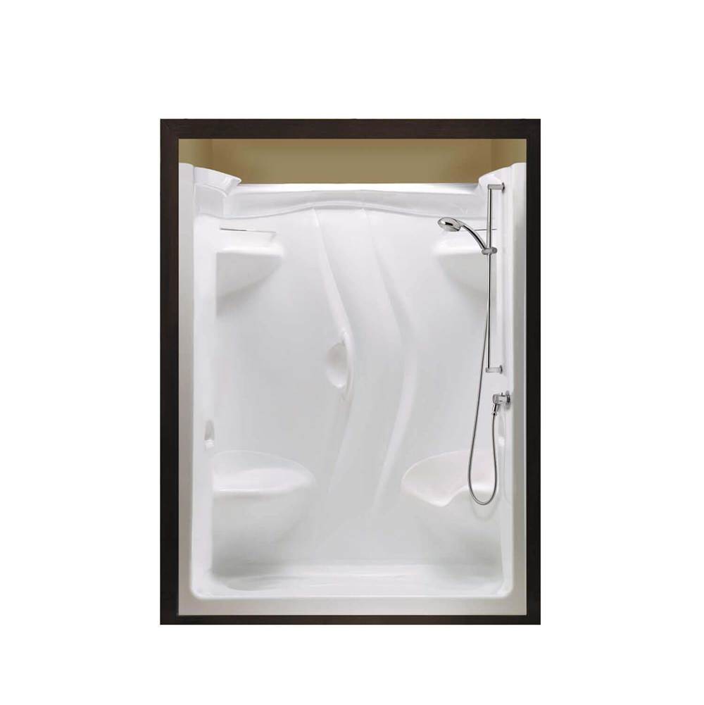 Maax Canada Stamina 60-II 59.5 in. x 35.75 in. x 76.375 in. 1-piece Shower with Right Seat, Right Drain in White