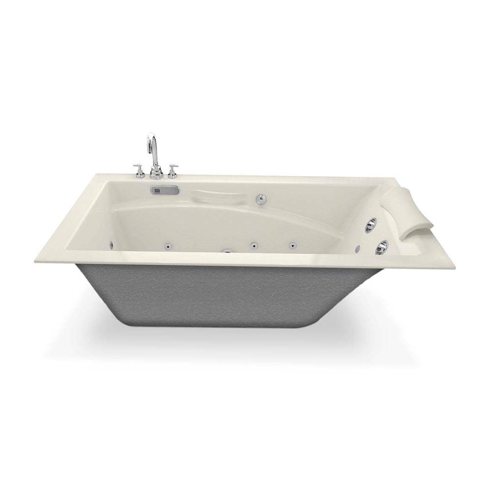 Maax Canada Optik 59.75 in. x 32 in. Alcove Bathtub with Hydrofeel System Left Drain in Biscuit