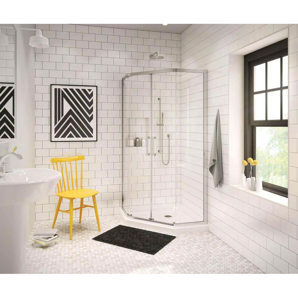 Maax Canada NA 38.125 in. x 38.125 in. x 4.125 in. Neo-Angle Corner Shower Base with Center Drain in White