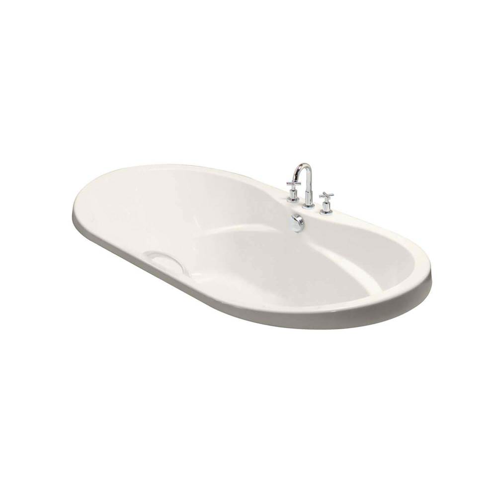 Maax Canada Living 72 in. x 36 in. Drop-in Bathtub with Hydromax System Center Drain in Biscuit
