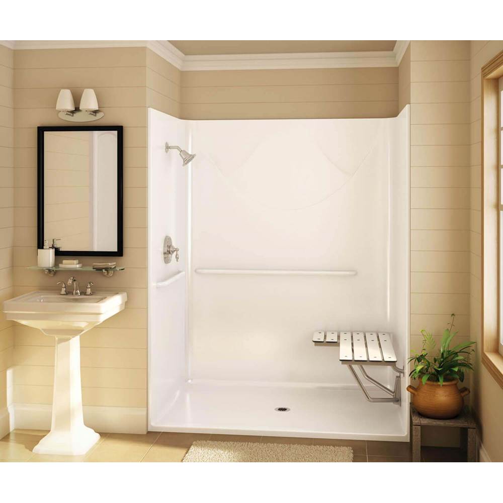 Maax Canada Outlook BFS-6036F 62.75 in. x 39.5 in. x 78.75 in. 1-piece Shower with No Seat, Center Drain in White