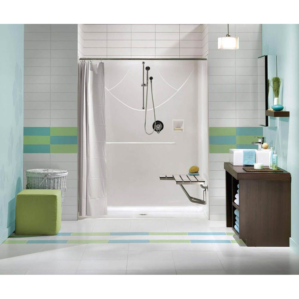 Maax Canada Outlook BFS-60F 62.75 in. x 33.5 in. x 78.75 in. 1-piece Shower with No Seat, Center Drain in White
