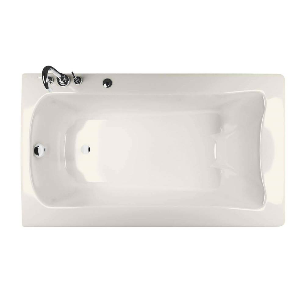 Maax Canada Release 59.75 in. x 32 in. Alcove Bathtub with Aerofeel System Left Drain in Biscuit