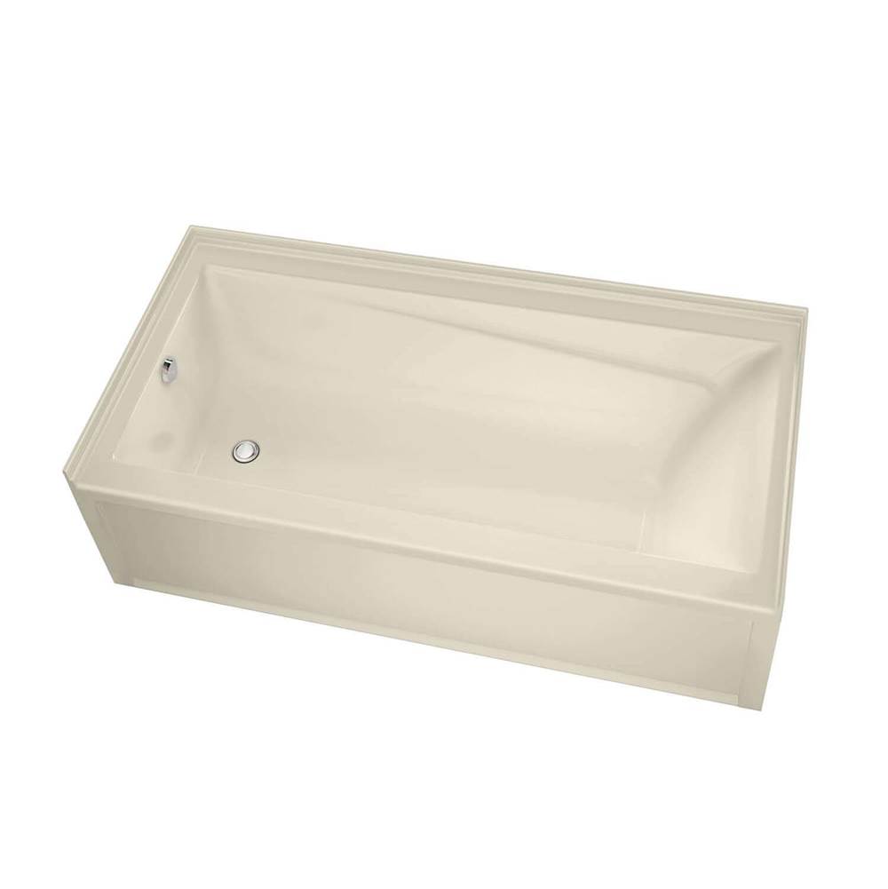 Maax Canada Exhibit IFS AFR DTF 59.75 in. x 31.875 in. Alcove Bathtub with Combined Whirlpool/Aeroeffect System Left Drain in Bone