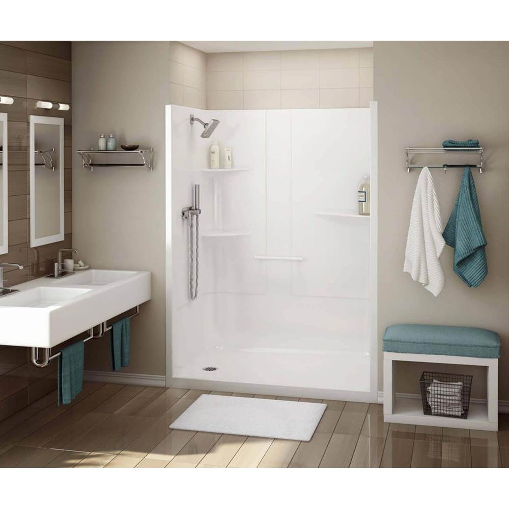 Maax Canada Allia 60 in. x 34 in. x 79 in. 1-piece Shower with No Seat, Left Drain in White
