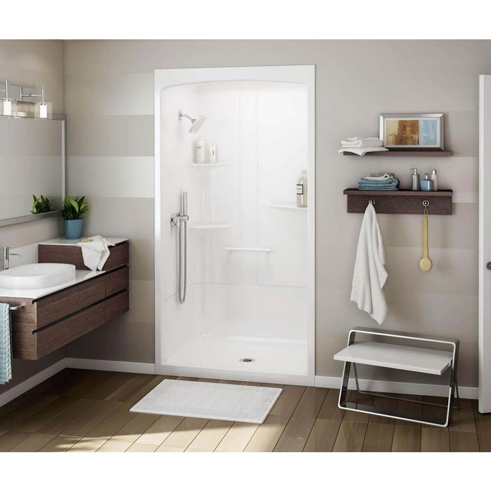 Maax Canada Allia 48 in. x 34 in. x 88 in. 1-piece Shower with Roof Cap No Seat, Center Drain in White