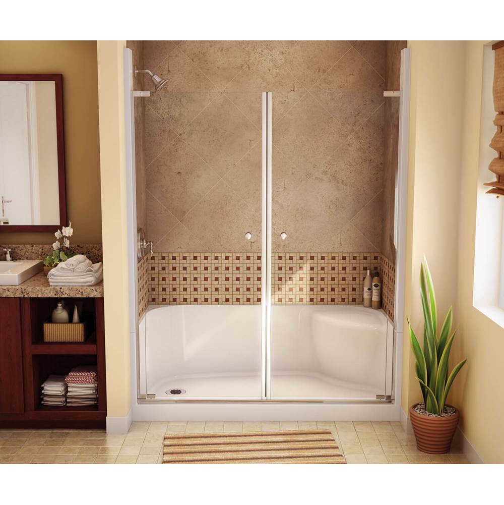 Maax Canada SPS 59.875 in. x 30 in. x 20.125 in. Rectangular Alcove Shower Base with Center Drain in White