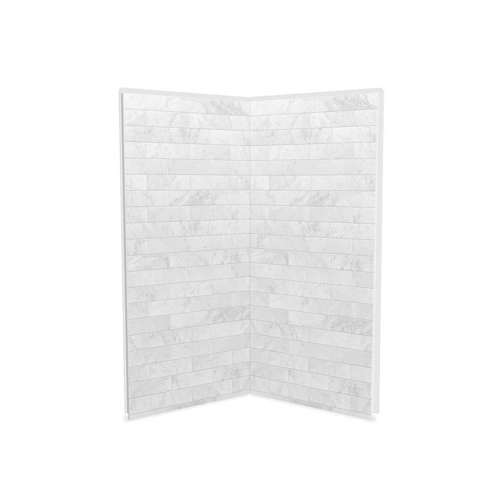 Maax Canada Utile 3636 Composite Direct-to-Stud Two-Piece Corner Shower Wall Kit in Marble Carrara