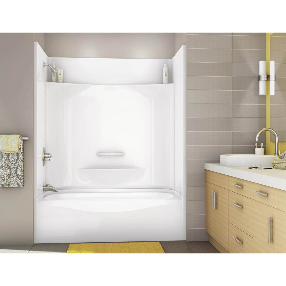 Maax Canada KDTS 59.875 in. x 30.125 in. x 77.5 in. 4-piece Tub Shower with Right Drain in White