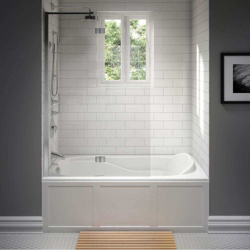 Produits Neptune DAPHNE bathtub 32x60 with Tiling Flange, Right drain, Whirlpool/Activ-Air, Biscuit