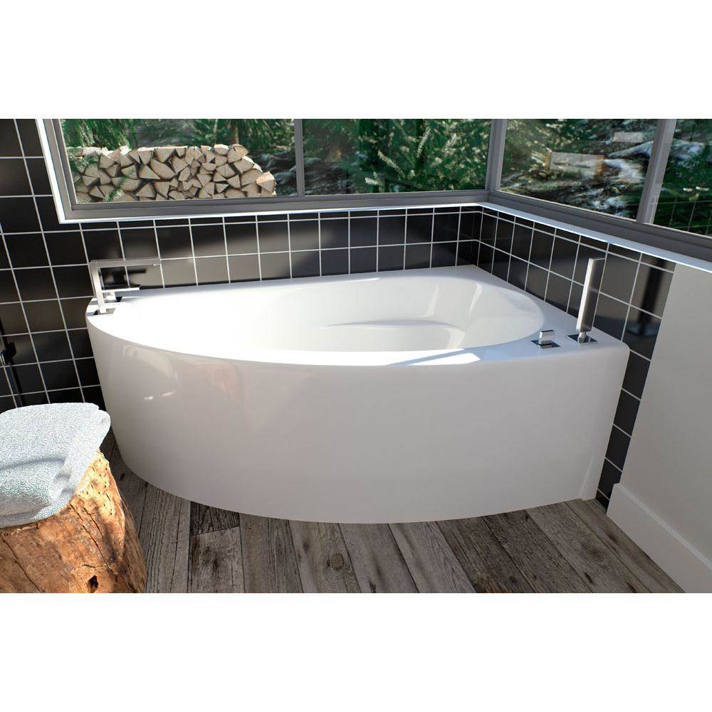 Produits Neptune WIND bathtub 36x60 with Tiling Flange and Skirt, Right drain, Whirlpool/Mass-Air, Biscuit