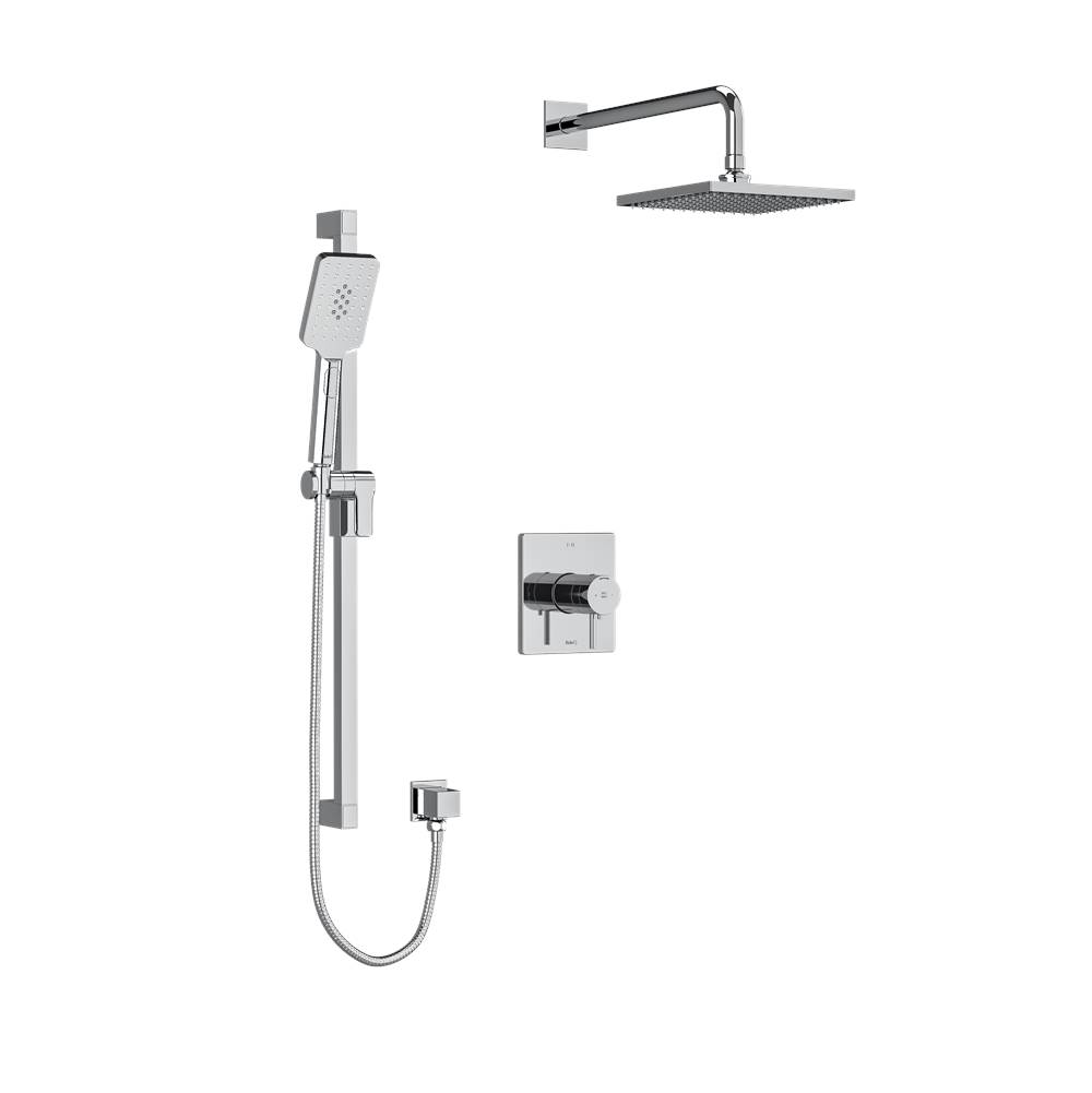 Riobel Type T/P (thermostatic/pressure balance) 1/2'' coaxial thermostatic system with hand shower rail and shower head