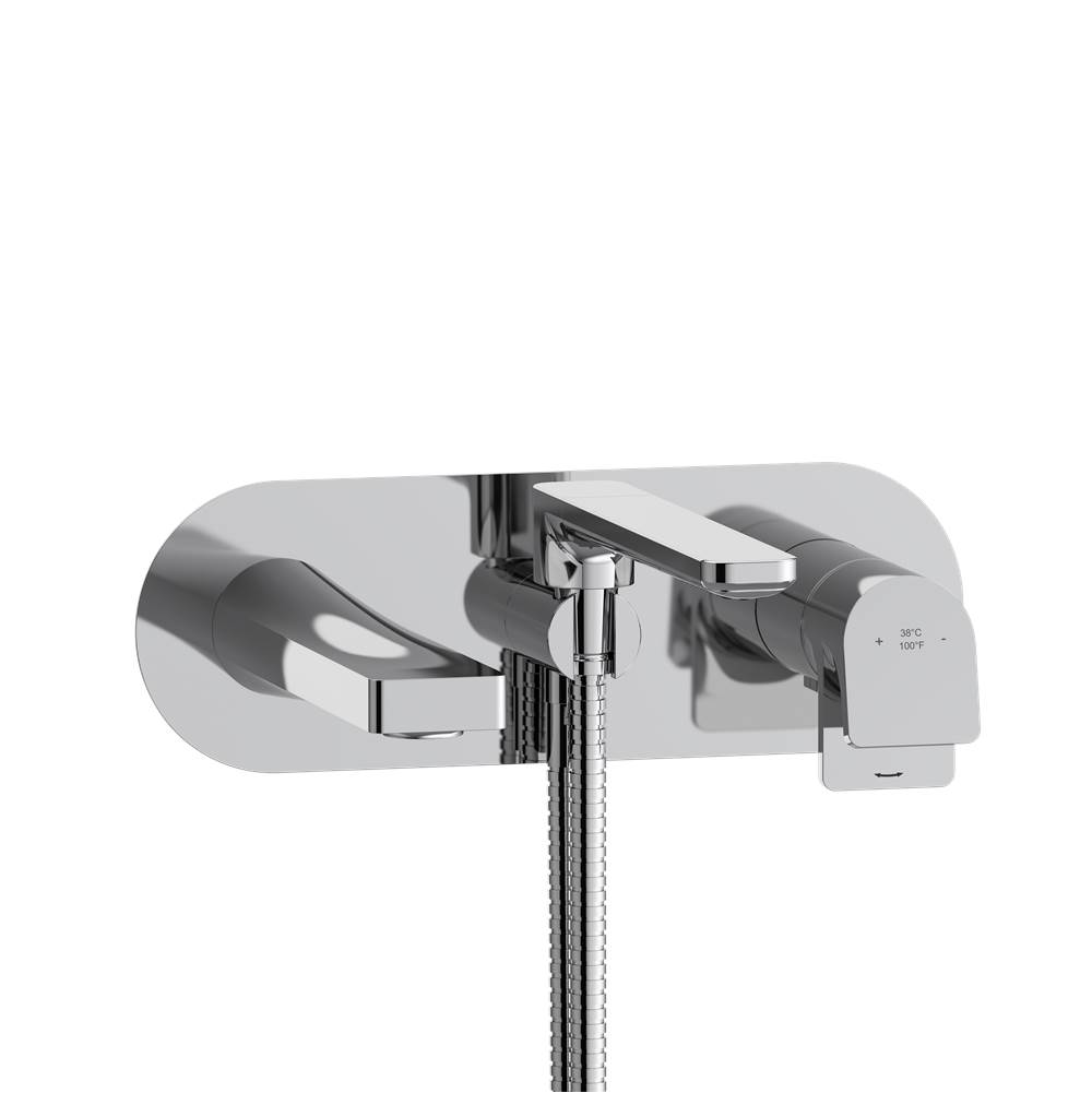 Riobel Wall-mount Type T/P (thermo/pressure balance) coaxial tub filler with handshower