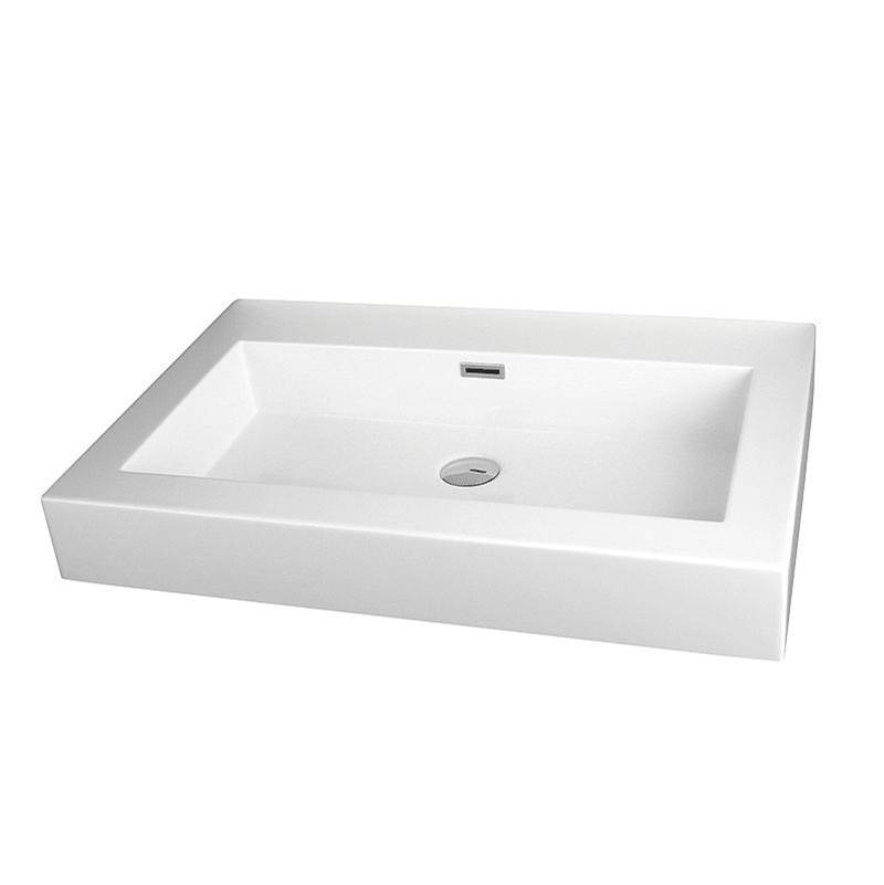 Rubi Countertop White Basin With Overflow