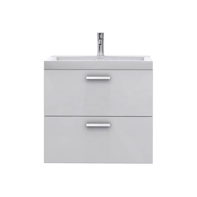 Rubi Matte White Slim Basin/Main Cabinet Kit Oak