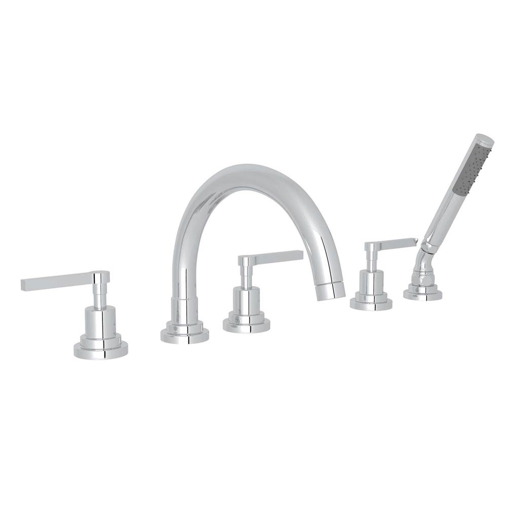 Rohl Canada Lombardia® 5-Hole Deck Mount Tub Filler With C-Spout