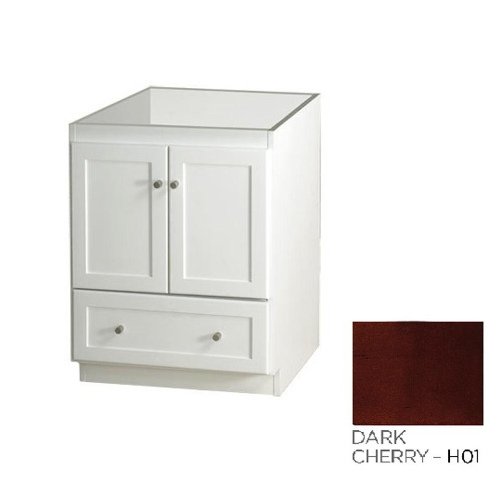 Ronbow 24'' Shaker Bathroom Vanity Cabinet Base in Dark Cherry - Wood Doors