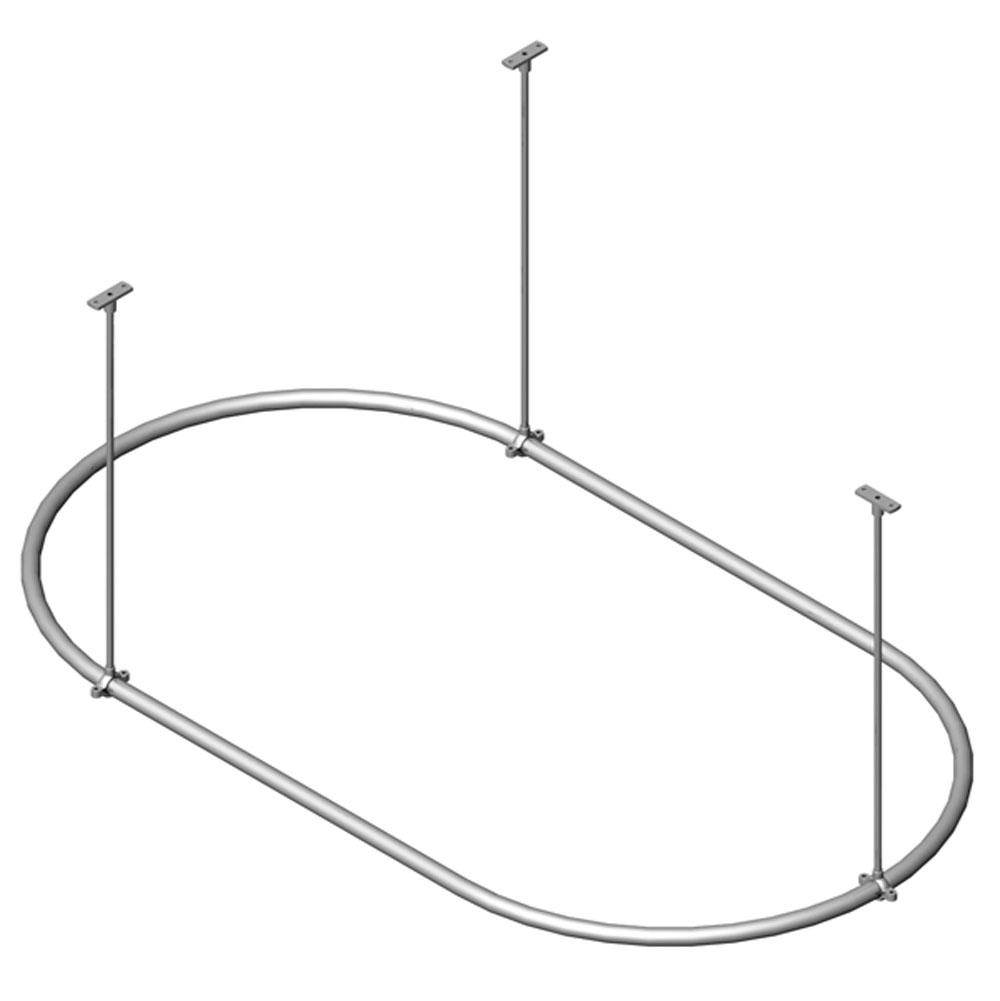 Rubinet Canada Tub & Shower Curtain Hoop (Adjustable Up To 24'') Includes 3 Ceiling Mounting Brackets