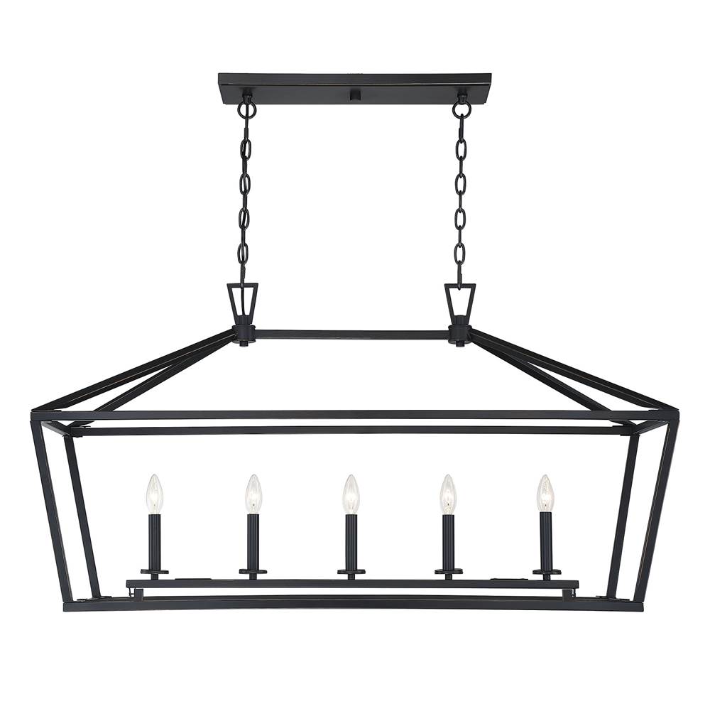 Savoy House Townsend 5-Light Linear Chandelier in Classic Bronze