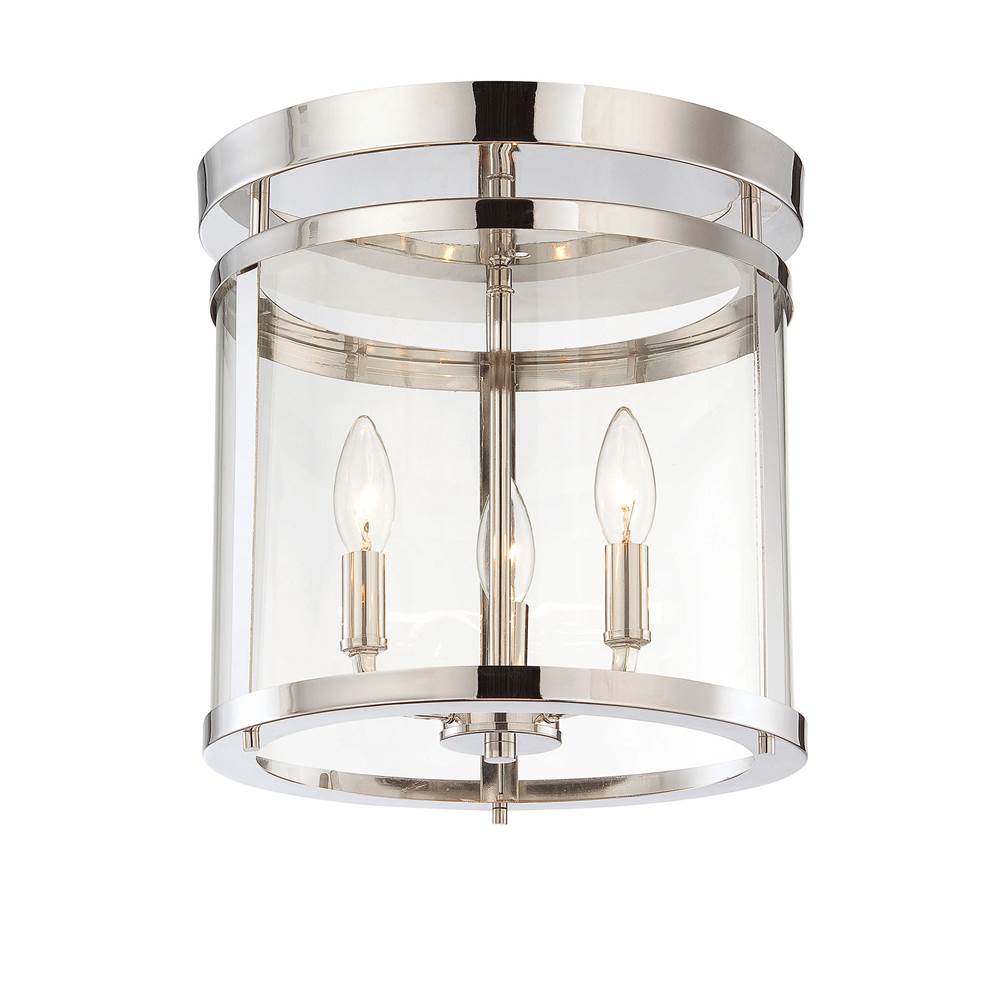 Savoy House Penrose 3-Light Ceiling Light in Polished Nickel