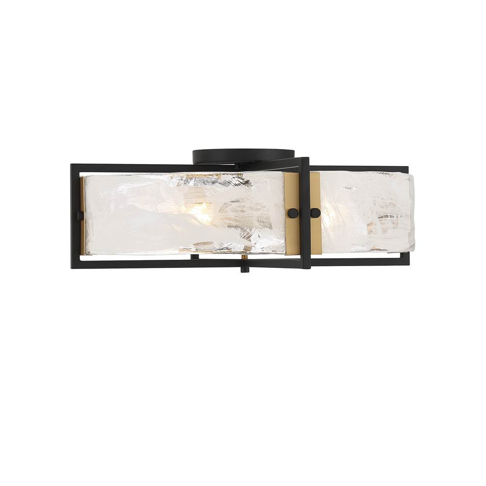 Savoy House Hayward 4-Light Ceiling Light in Matte Black with Warm Brass Accents