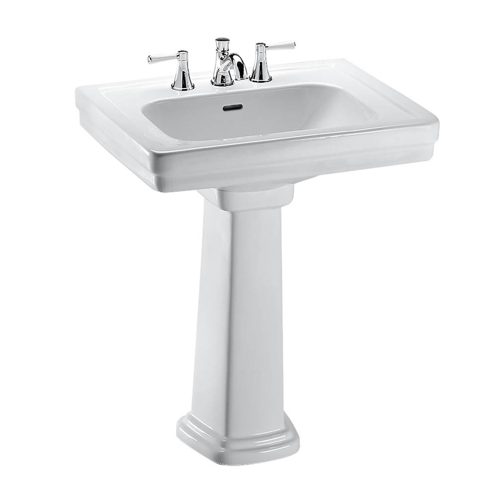 TOTO Promenade® 24'' x 19-1/4'' Rectangular Pedestal Bathroom Sink for 8 inch Center Faucets, Cotton White