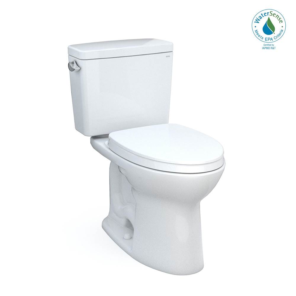 TOTO Drake® Two-Piece Elongated 1.28 GPF Universal Height TORNADO FLUSH ® Toilet with 10 Inch Rough-In, CEFIONTECT®, and SoftClose® Seat, WASHLET®+ Ready