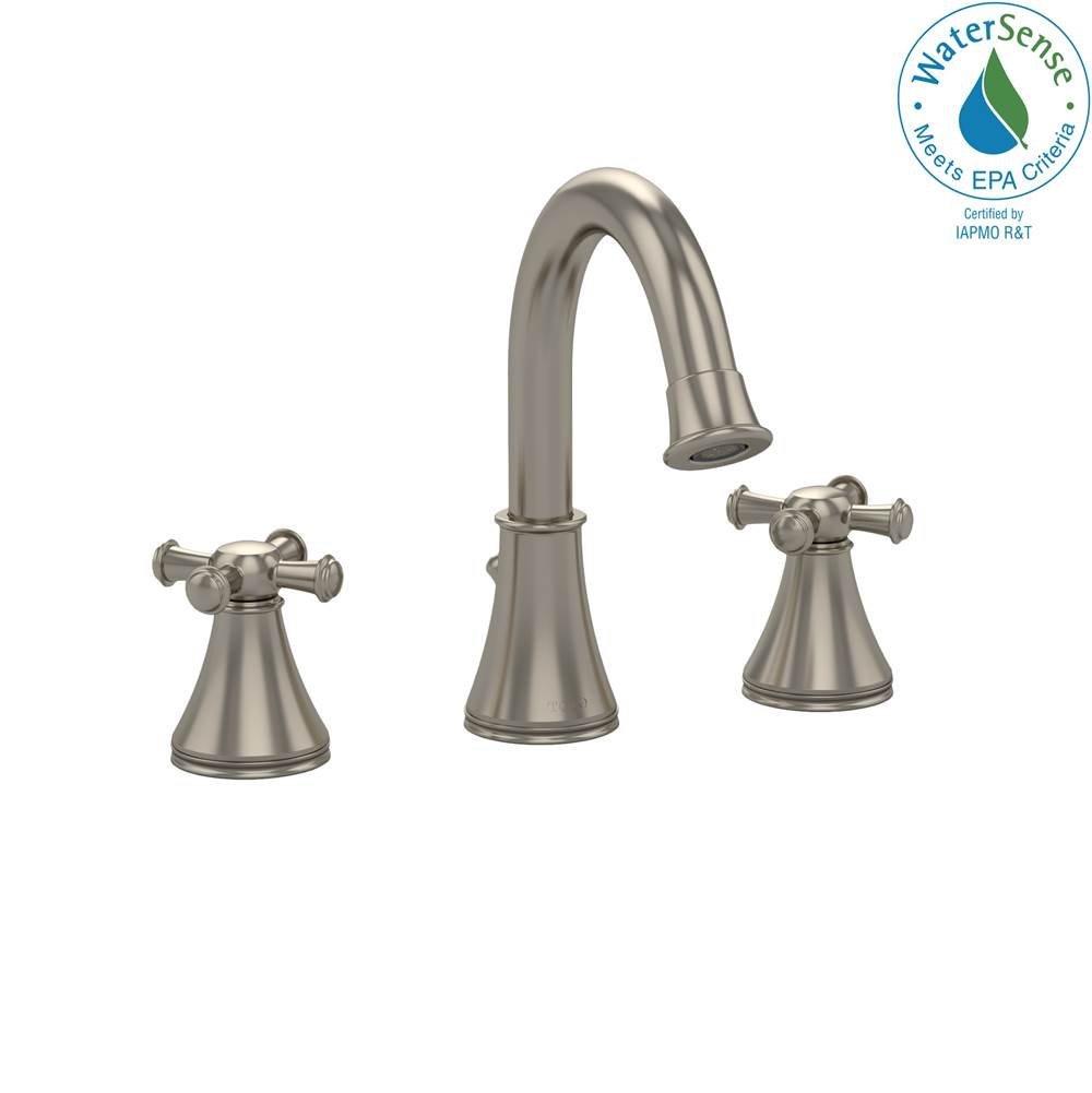 TOTO Vivian Alta® Two Cross Handle Widespread 1.5 GPM Bathroom Sink Faucet, Brushed Nickel