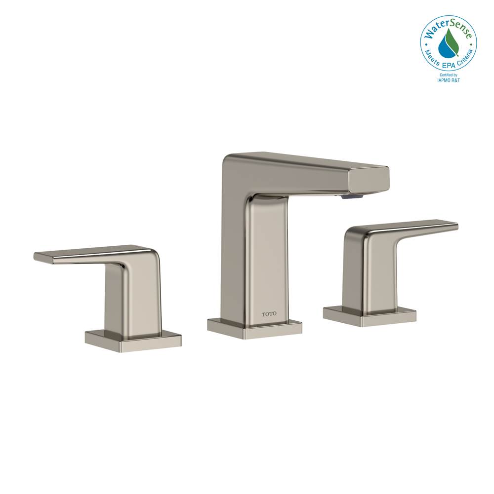 TOTO GB Series 1.2 GPM Two Handle Widespread Bathroom Sink Faucet with Drain Assembly, Polished Nickel