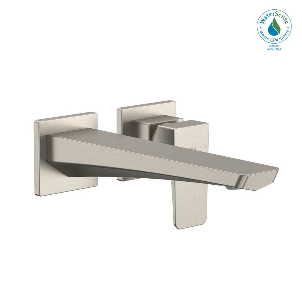 TOTO GE 1.2 GPM Wall-Mount Single-Handle Long Bathroom Faucet with COMFORT GLIDE Technology, Brushed Nickel